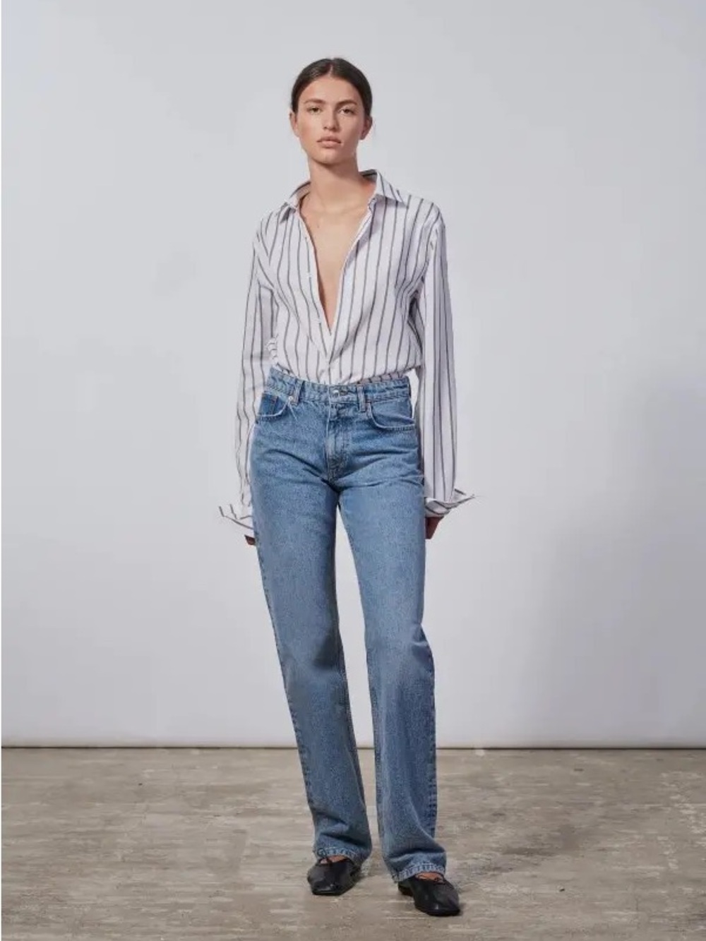 Zara Light Blue Straight Leg Jeans